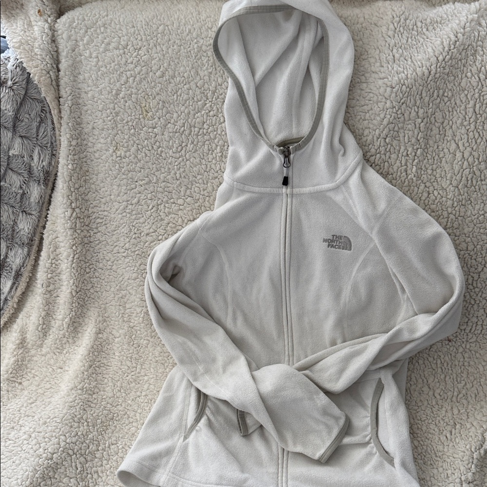 The North Face Off-White Hooded Fleece Jacket